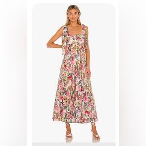 Zimmermann Mae Tie Shoulder Dress in Rose Floral